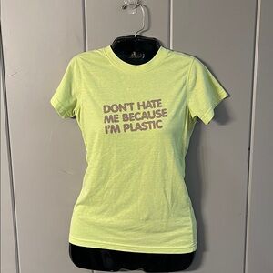 Coca Cola 5 Inside Green Tee Don’t Hate Me Because I’m Plastic Y2K Barbie Retro